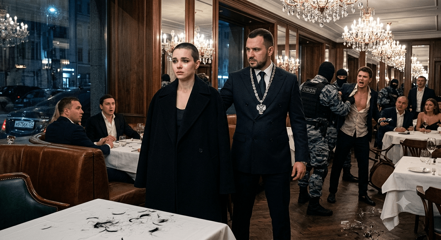 Они обрили официантку, но вошёл генерал