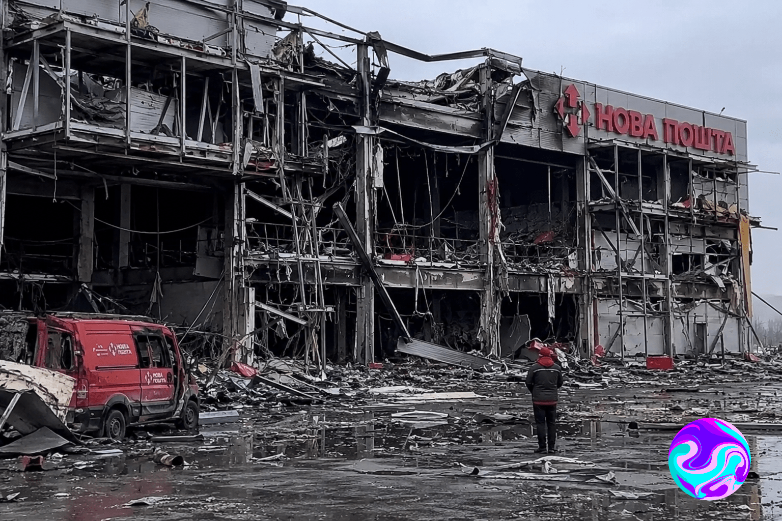 Что осталось от терминала «Новой почты» после удара